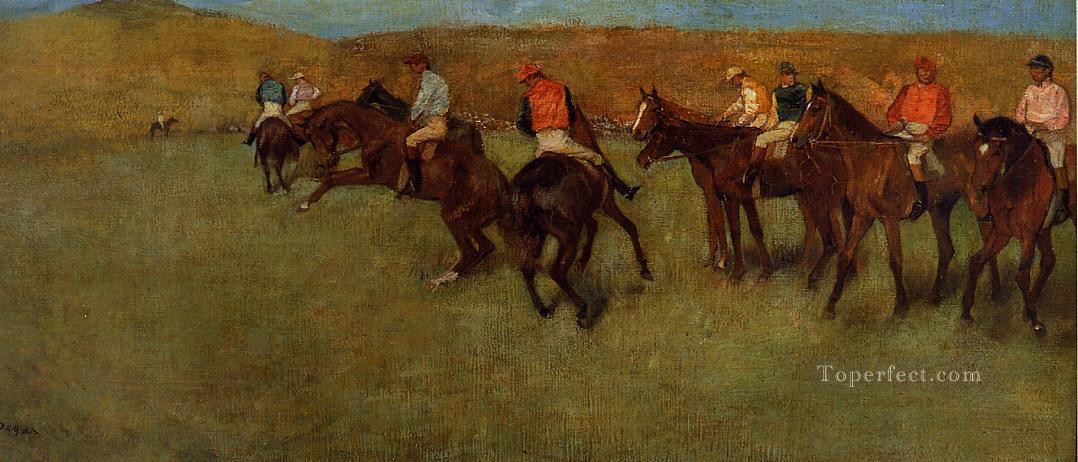 At the Races Before the Start Edgar Degas Oil Paintings